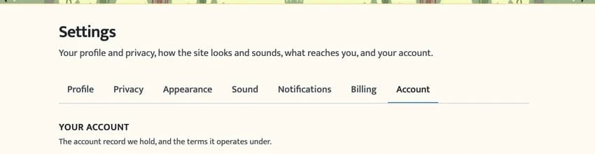Sensipets Settings with the Account tab selected.