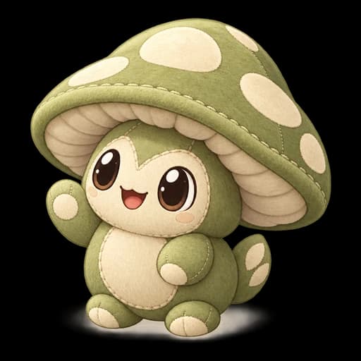 The same plush Sprigcap turned three-quarters and raising one paw