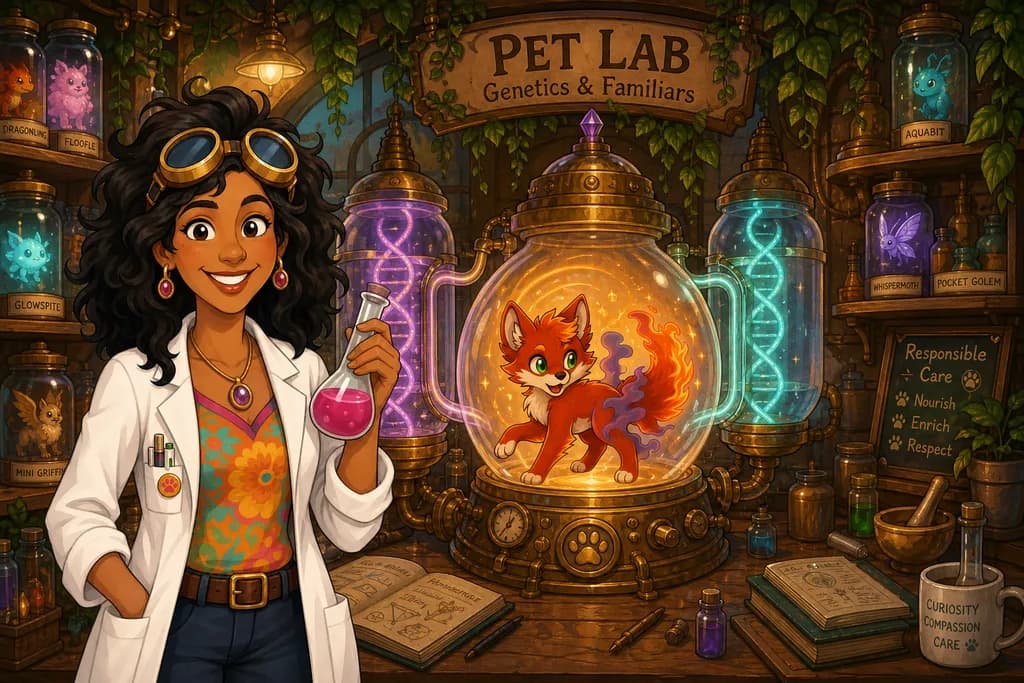 Bonnie in the Pet Lab as a brand-new familiar materializes in a fusion chamber
